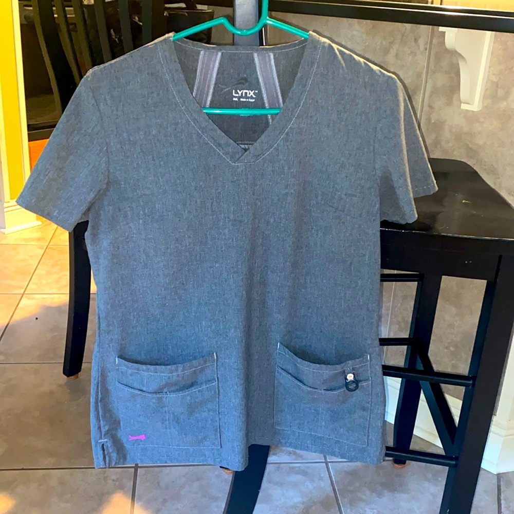 Lynx gray scrub top